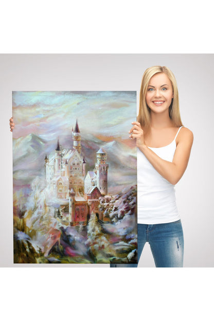 Dağların Arasındaki Şato Kanvas Tablo-5976