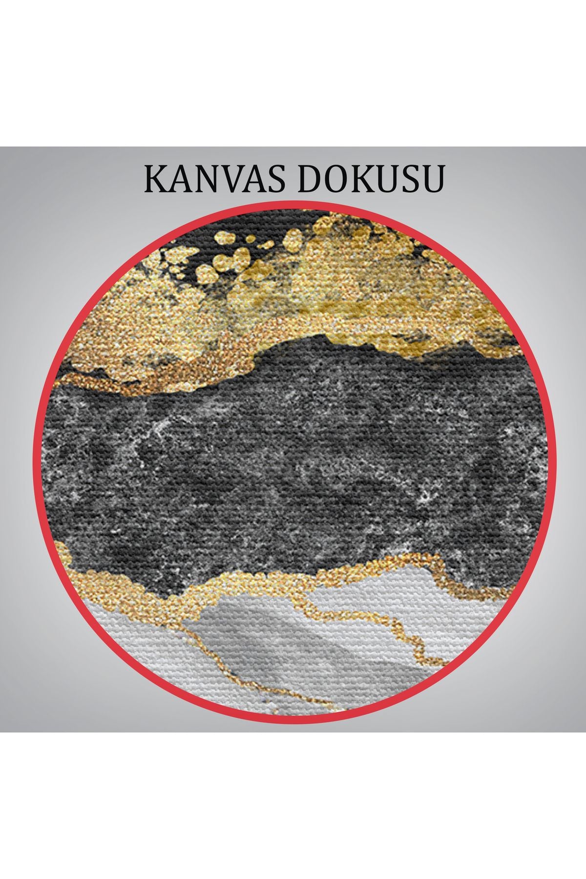 Mermer Desenli ve Altun Tozu Detaylı Soyut Modern Kanvas Tablo-5054