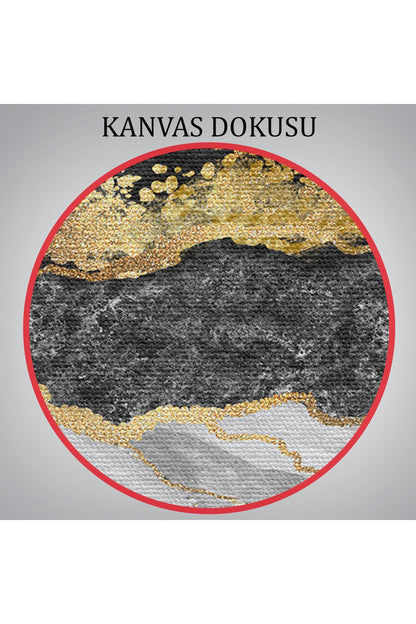 Mermer Desenli ve Altun Tozu Detaylı Soyut Modern Kanvas Tablo-5054