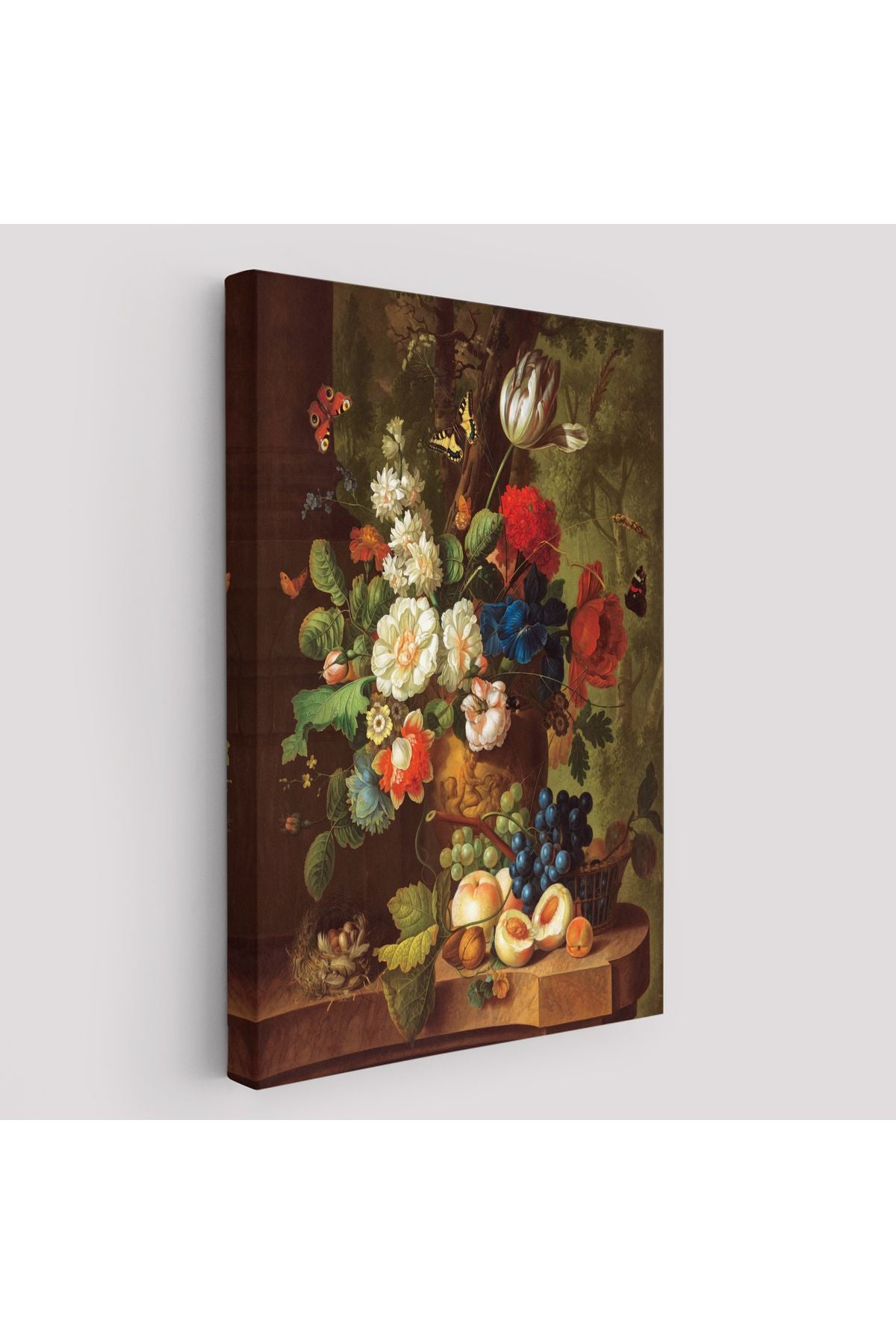 Çiçekler ve Meyveler Yağlıboya Görünüm Dekoratif Kanvas Duvar Tablosu-5939