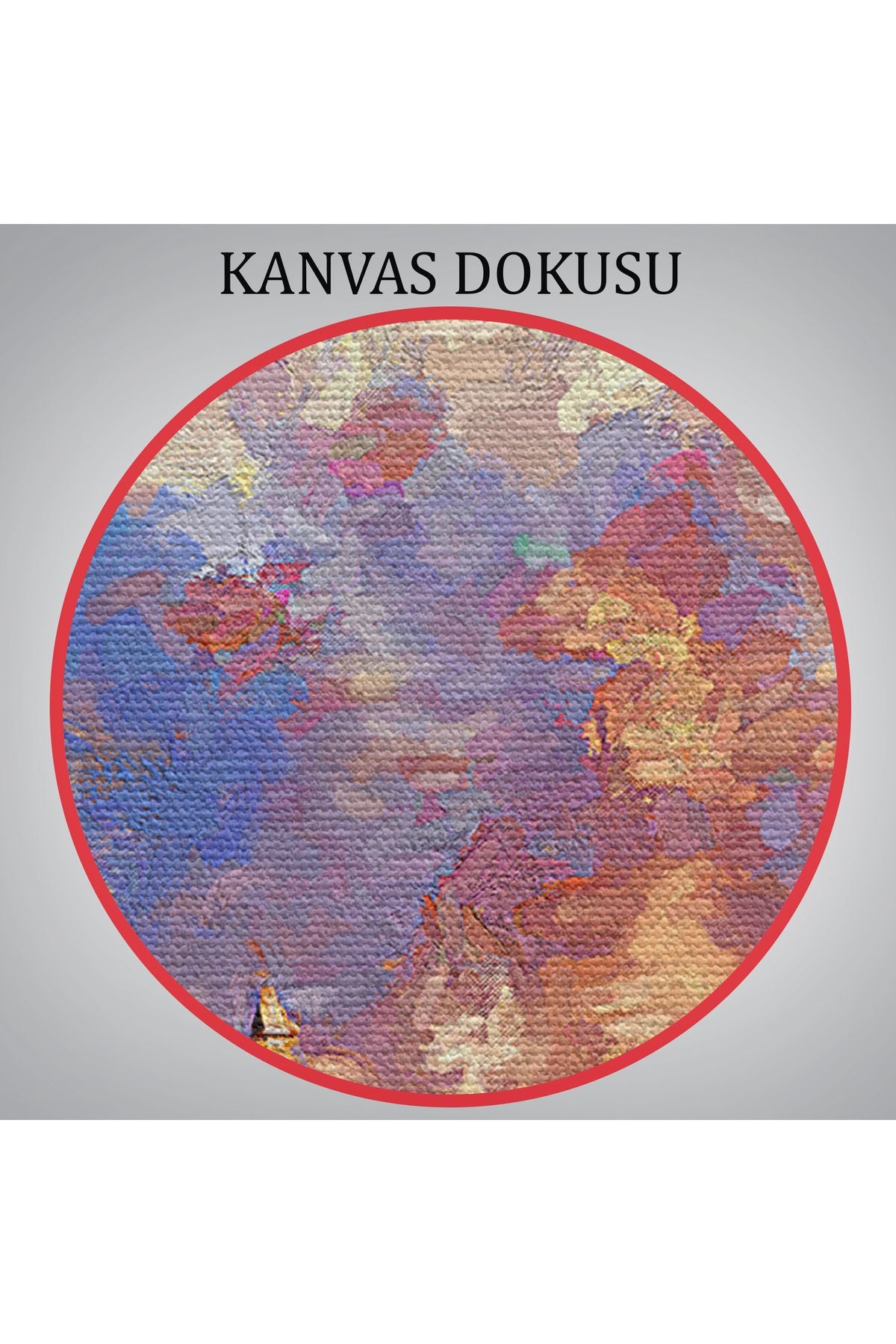 Toskana İtalyadaki Kırmızı Gelincik Tarlası Yağlıboya Görünüm  Kanvas Tablosu-3697