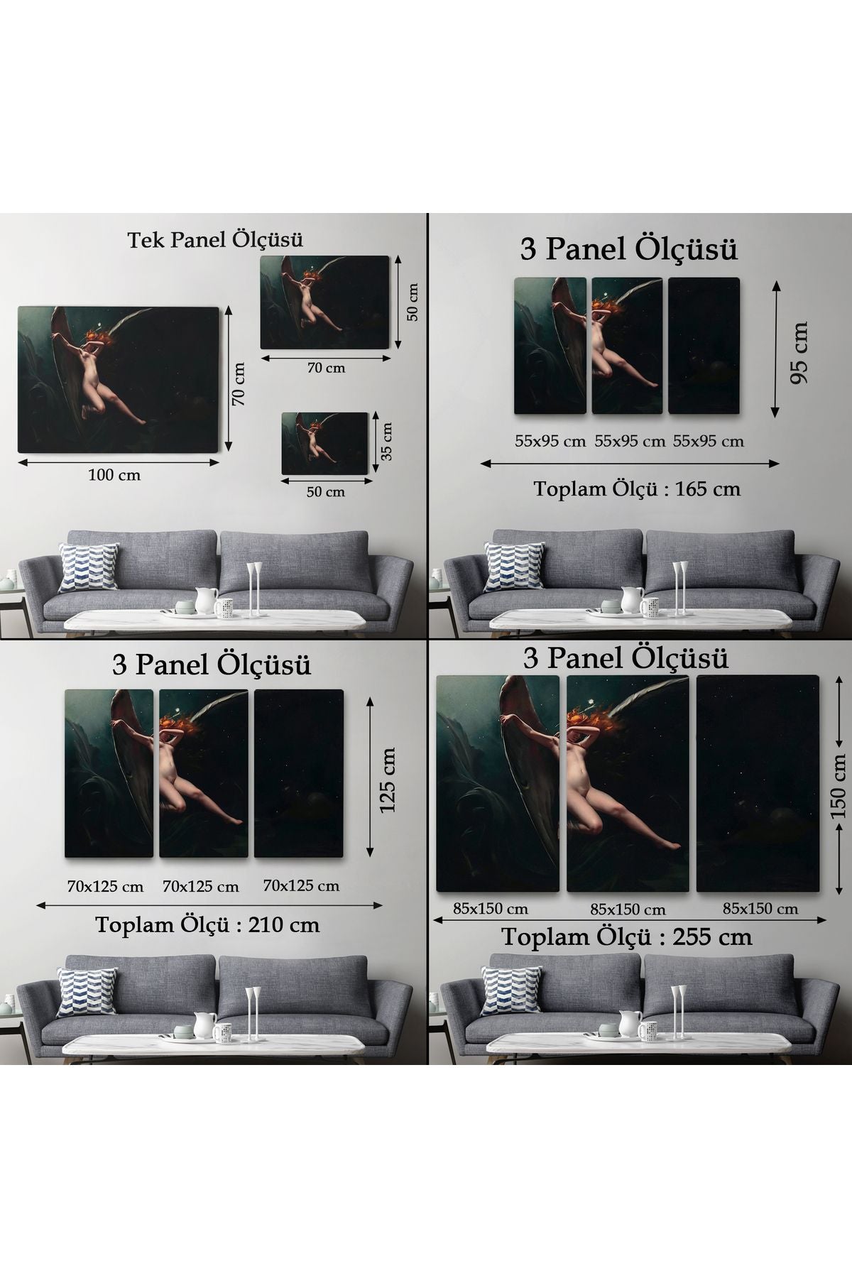 Yıldızlı Gökyüzü Altında Bir Peri Kanvas Tablo, Klasik Sanat Kanvas Tablo-5383