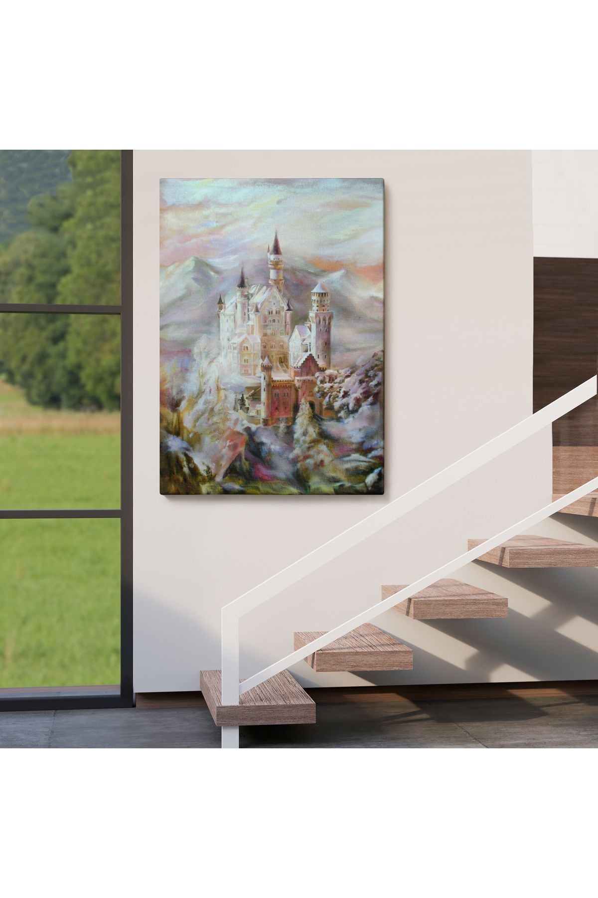 Dağların Arasındaki Şato Kanvas Tablo-5976