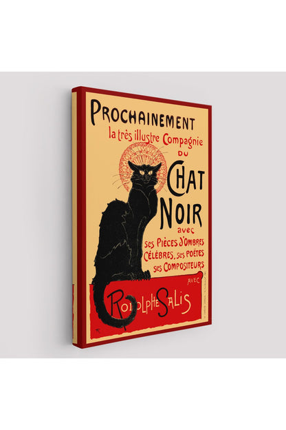 Özel Tasarım, Dekortif  BaskıSiyah Kedi Tablosu - Le Chat Noir Theophile Steinlen-6431