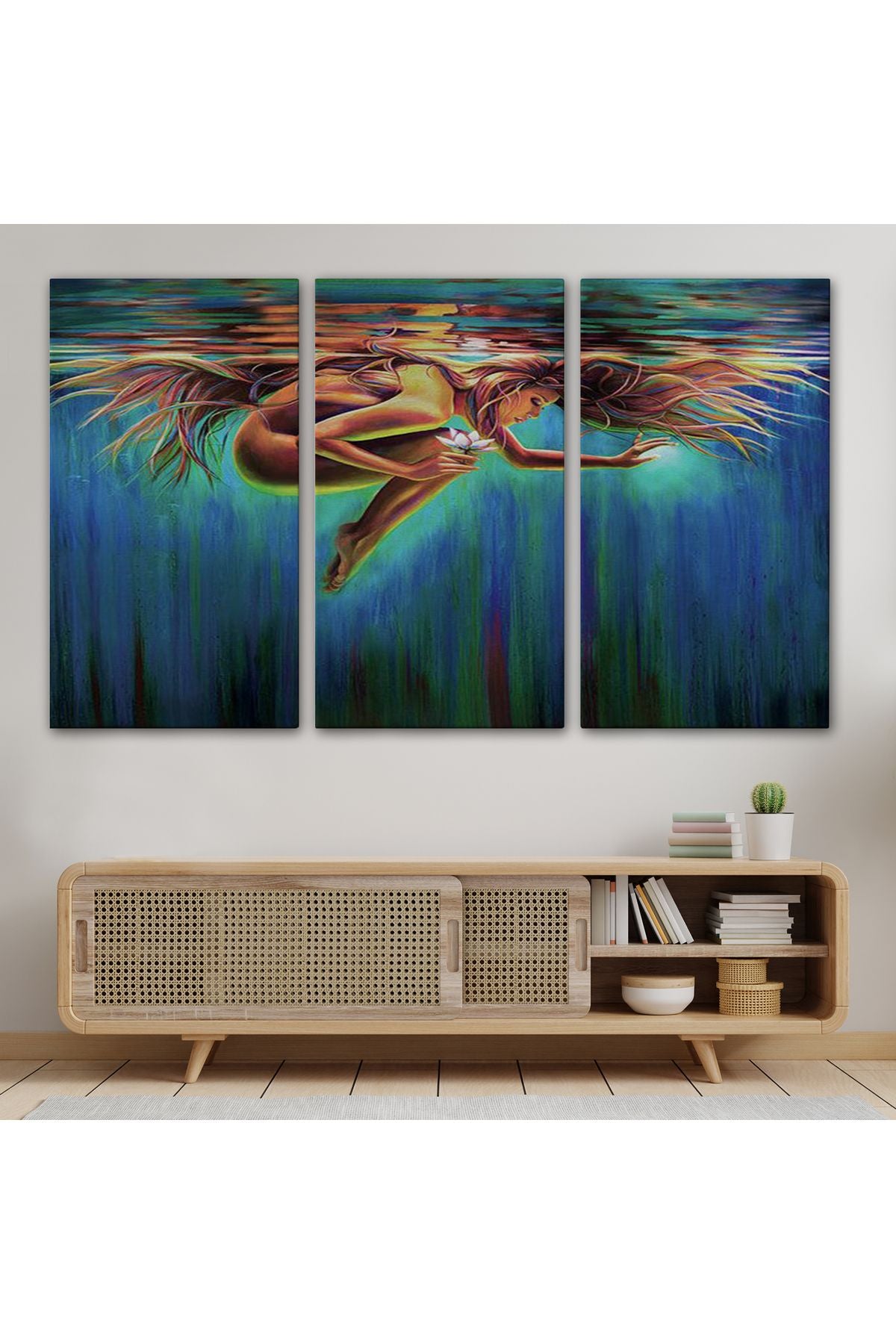 YB Su Altındaki Kadın Dekoratif Duvar Tablosu-6653