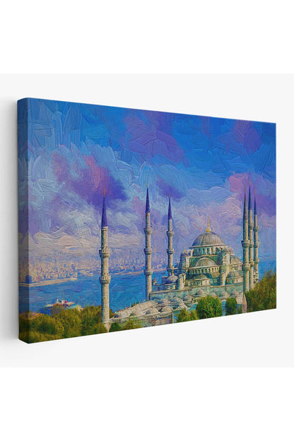Sultan Ahmet Camii Yağlıboya Görünüm Kanvas Duvar Tablosu-3691