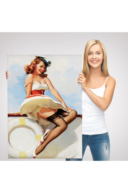 Sexi Denizci Kadın Dekoratif Duvar Tablosu-6432