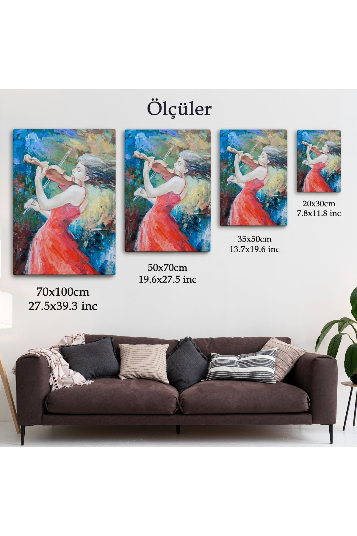 Keman Çalan Müzisyen Kadın Tablosu-5922