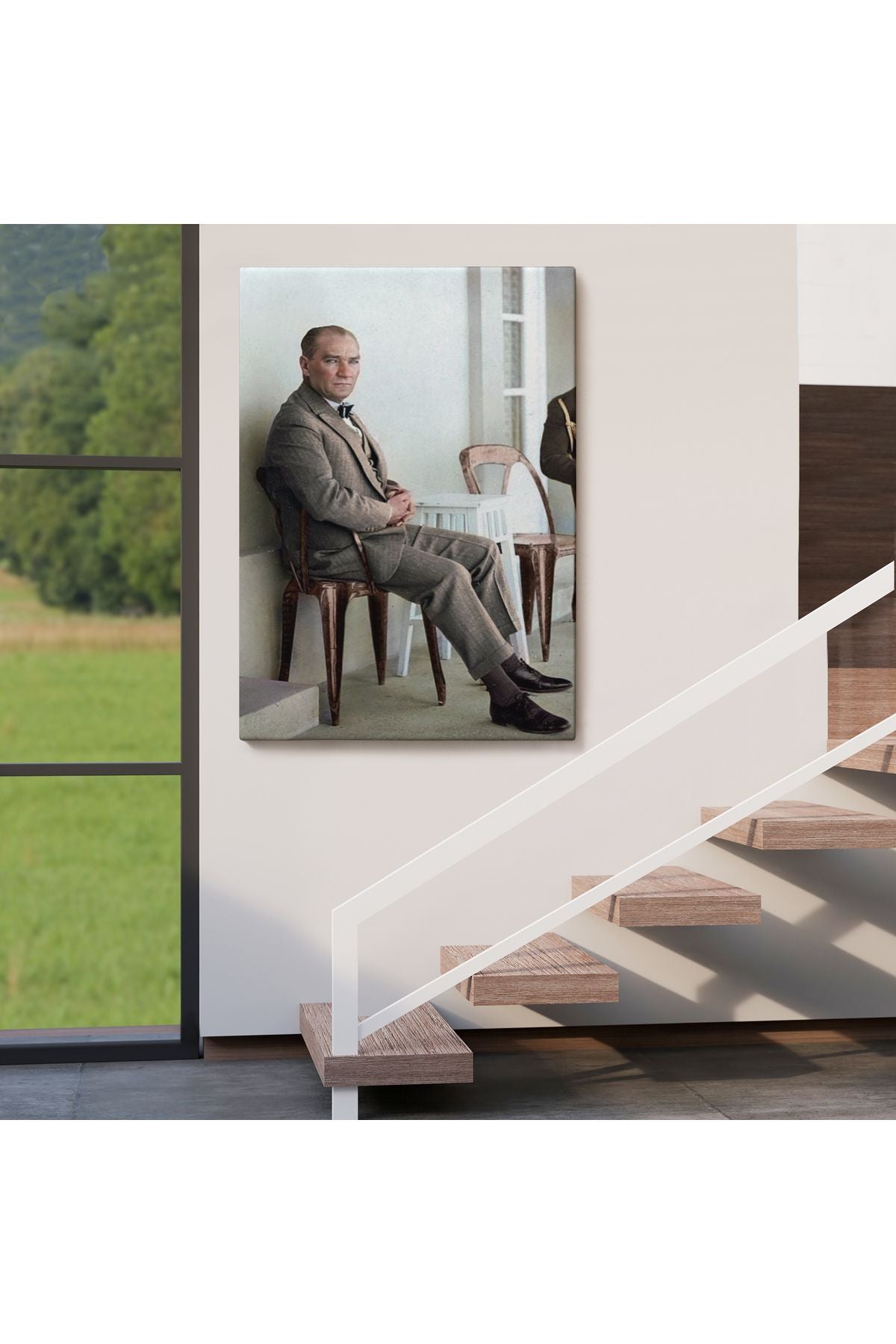 Mustafa Kemal Atatürk'ün Sandalyede Oturan Tablosu -6034