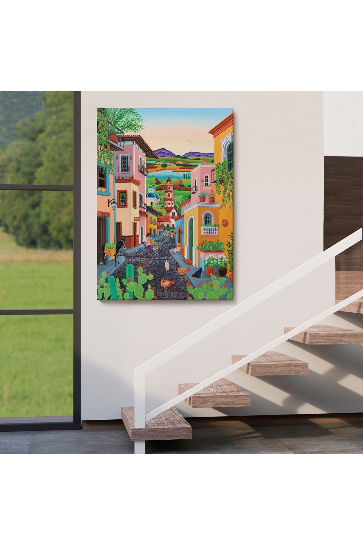 Ortacağ Meksika Köyü Duvar Tablosu-6344