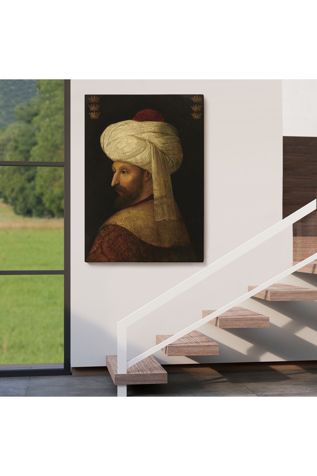 SZ KVS1-Dekoratif Duvar Tablosu-Fatih Sultan Mehmed Han Portresi Kanvas Tablo 6409