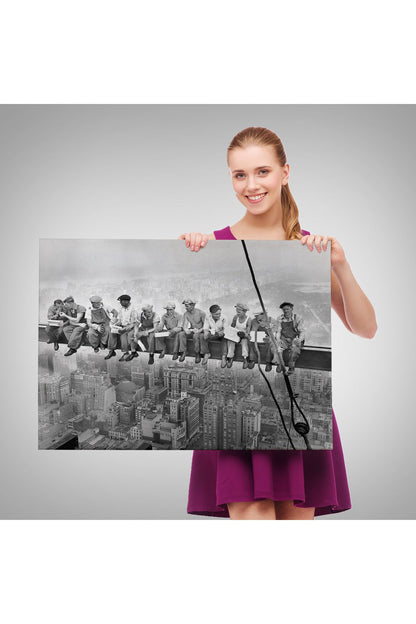 Bir Gökdelenin Tepesinde Öğle Yemeği New York Kanvas Tablo-5408