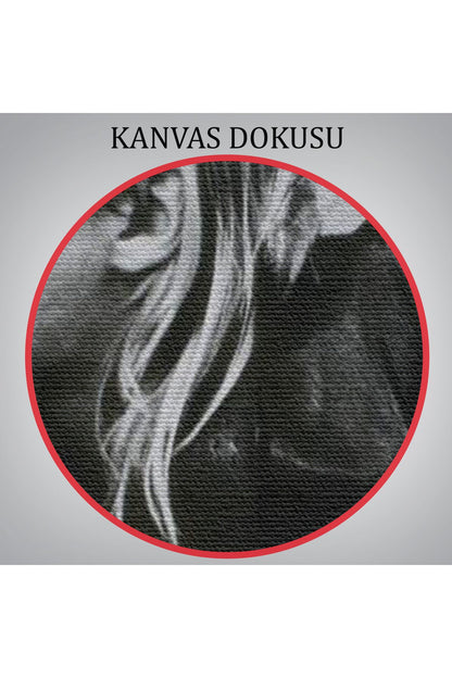 Kurt Cobain Sigara İçen Ünlü Baskı Duvar Sanatı Kanvas Tablo, Nirvana Baskı-5405