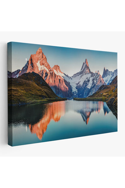 Bachalpsee Gölü ve İsviçre Alpleri Dekoratif Kanvas Duvar Tablosu-3624
