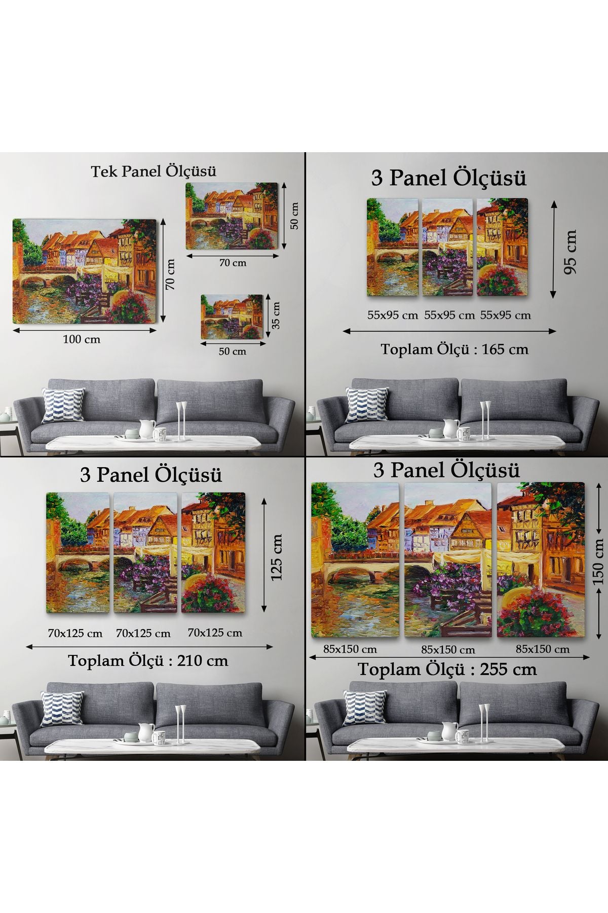 Venedik İtalya Yağlıboya Görünüm Dekoratif Kanvas Duvar Tablosu-3432