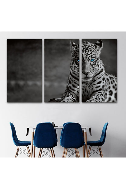 Mavi Gözlü Leopar Dekoratif Kanvas Tablo 1162