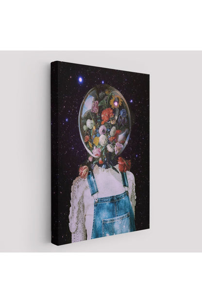 Çiçek Kafalı Kız Çocuğu Dekoratif Duvar Tablosu-6114