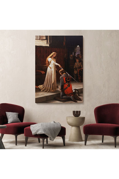 The Accolade - Edmund Blair Leighton Şövalyenin Kraliçeye Sadakat Tablosu-6364