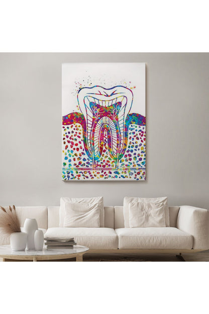 Renkli Diş, Diş Hekimi Duvar Tablosu-6300