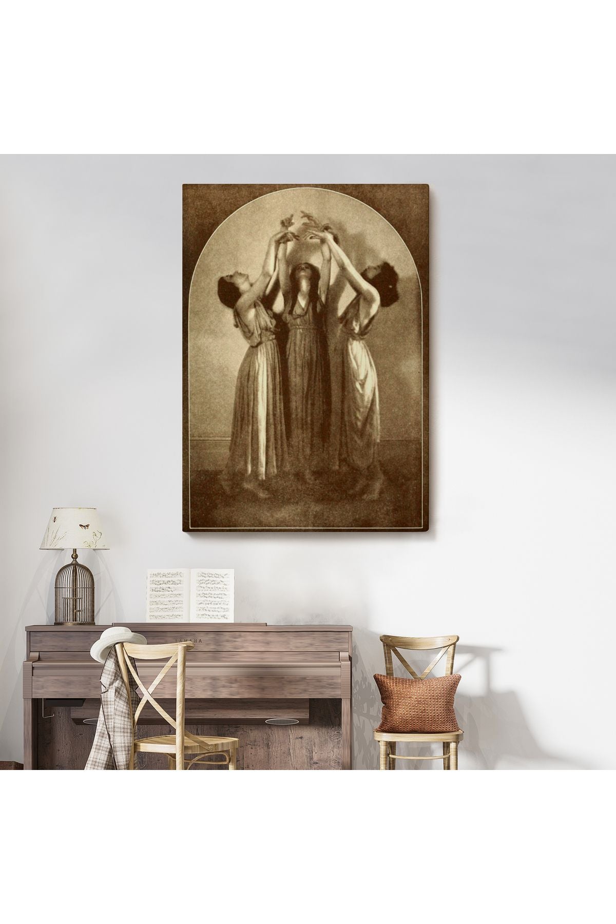 Şabat Ayinin de Dans Eden Kadınlar Dekoratif Duvar Tablosu Halloween -6385