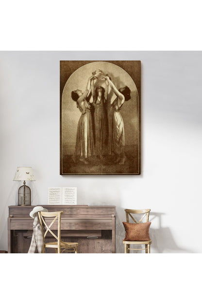 Şabat Ayinin de Dans Eden Kadınlar Dekoratif Duvar Tablosu Halloween -6385