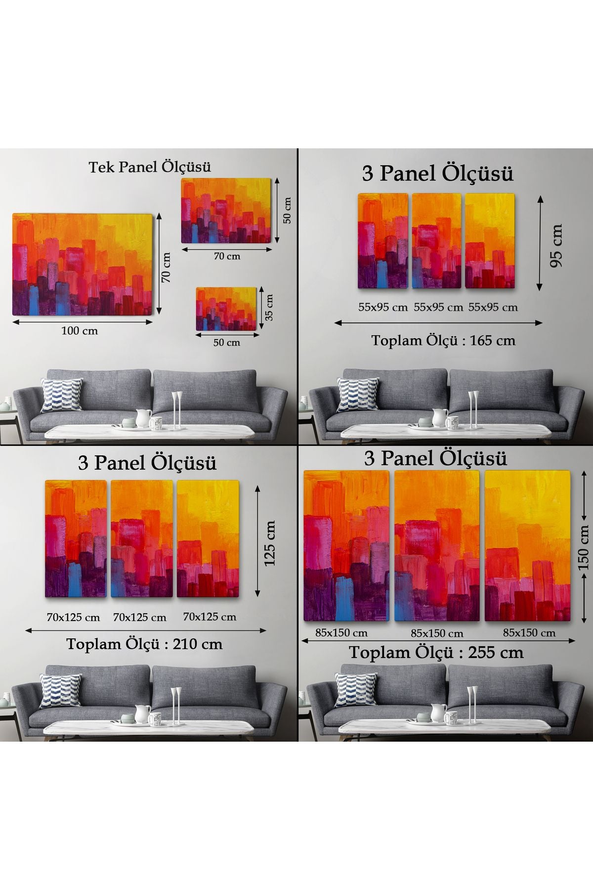 Renkli Şehir Silüeti Duvar Tablosu-1223