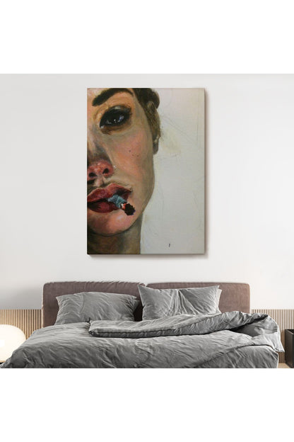 Sigara İçen Bitgin Kadın Tablosu-6019