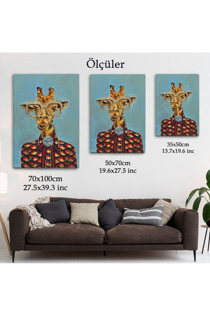 Sosyetik Zürafa Dekoratif Duvar Tablosu-6131