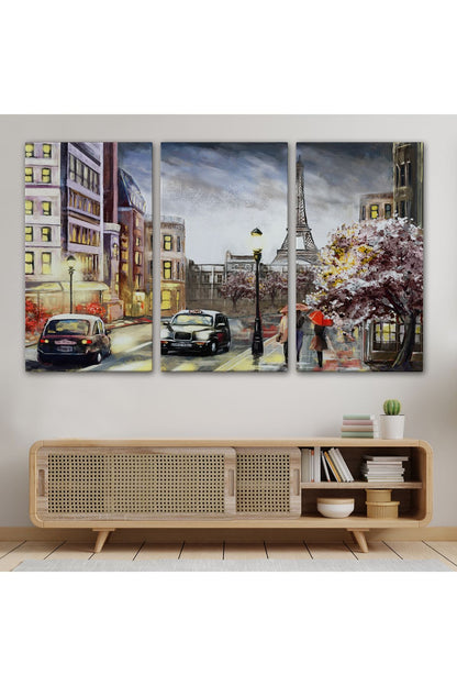 DB HG Eyfel Manzarası Yağlıboya Görünüm Dekoratif Kanvas Duvar Tablosu-3554