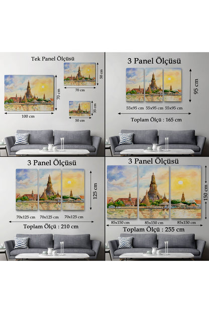 Wat Arun Tapınağı Tayland Bangkok Dekoratif Kanvas Tablo-3622