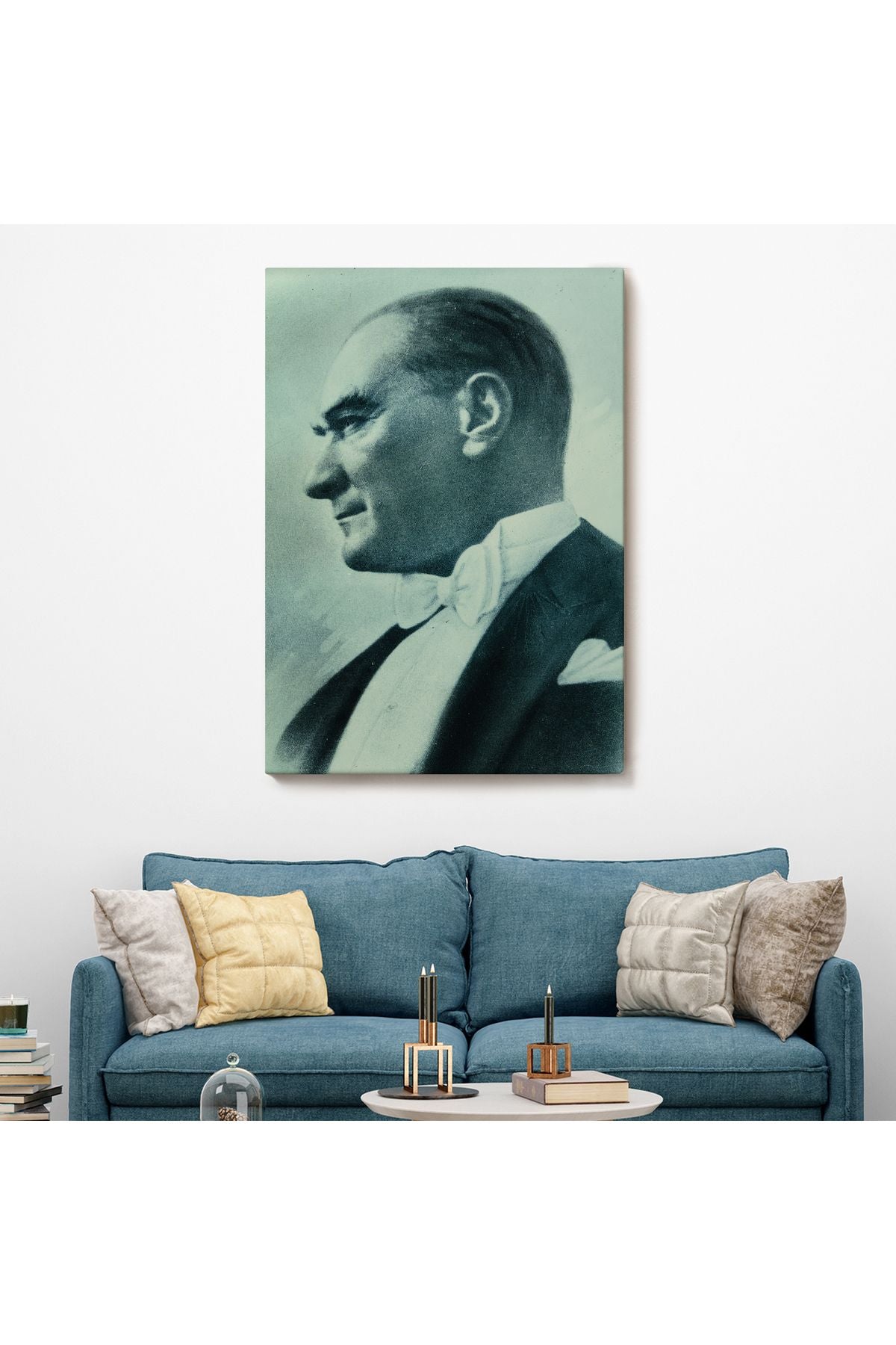 Atatürk Portre Tablosu Mustafa Kemal Atatürk Dikdörtgen Dekoratif Kanvas Tablo-DI-86