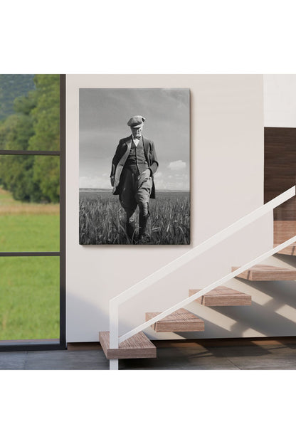 Atatürk Portre Tablosu Mustafa Kemal Atatürk Dikdörtgen Dekoratif Kanvas Tablo-FC-127