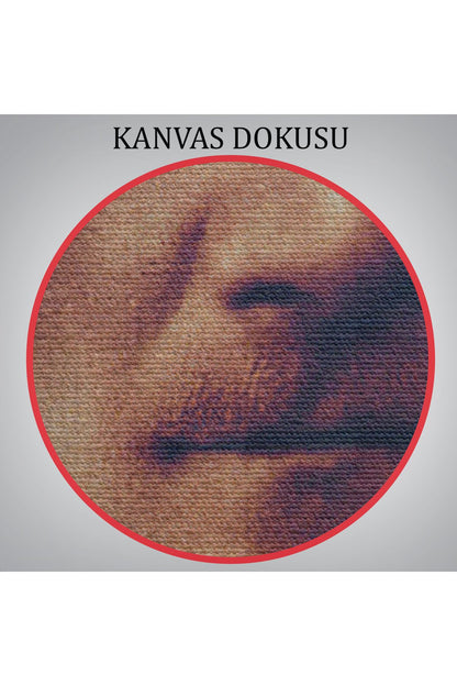 Atatürk Portre Tablosu Mustafa Kemal Atatürk Dikdörtgen Dekoratif Kanvas Tablo-CÖ-66