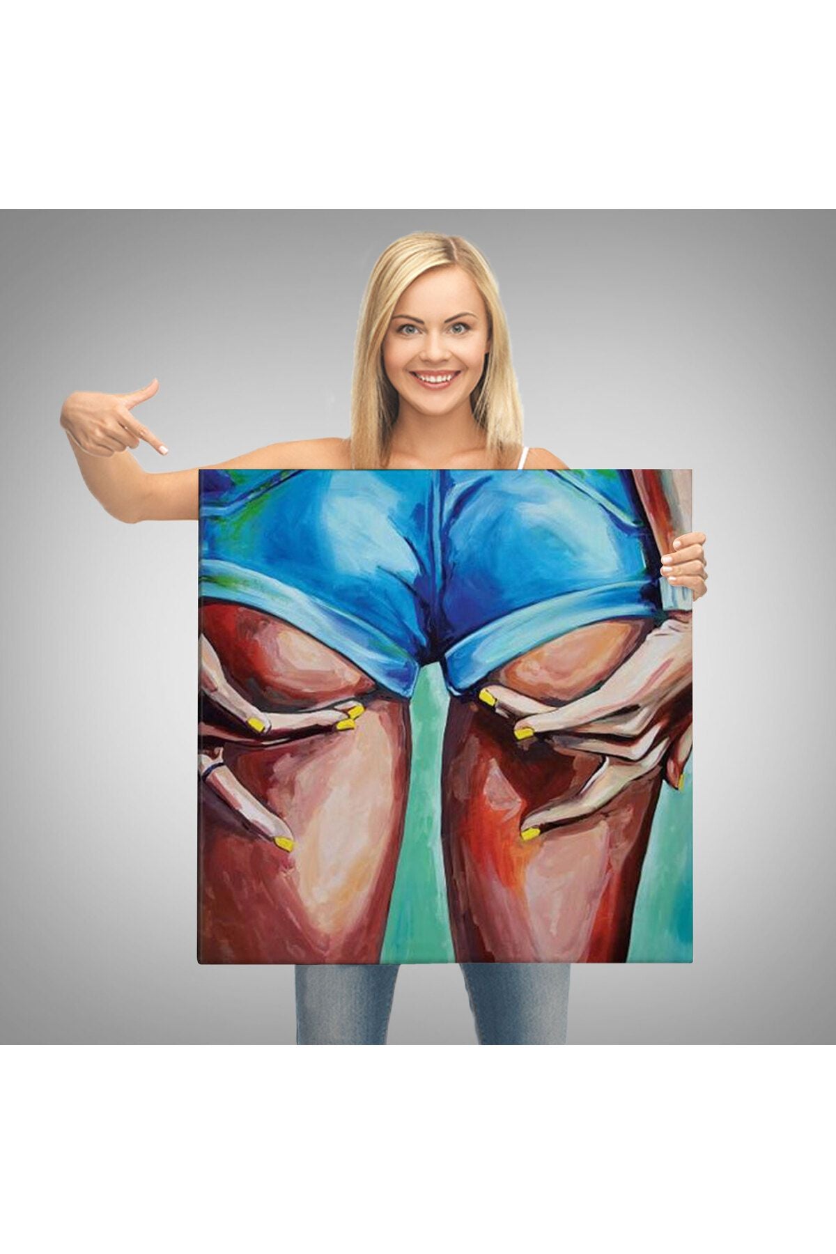 Kadın Poposu Tablo, Renkli Kadın Kanvas Tablosu-5848