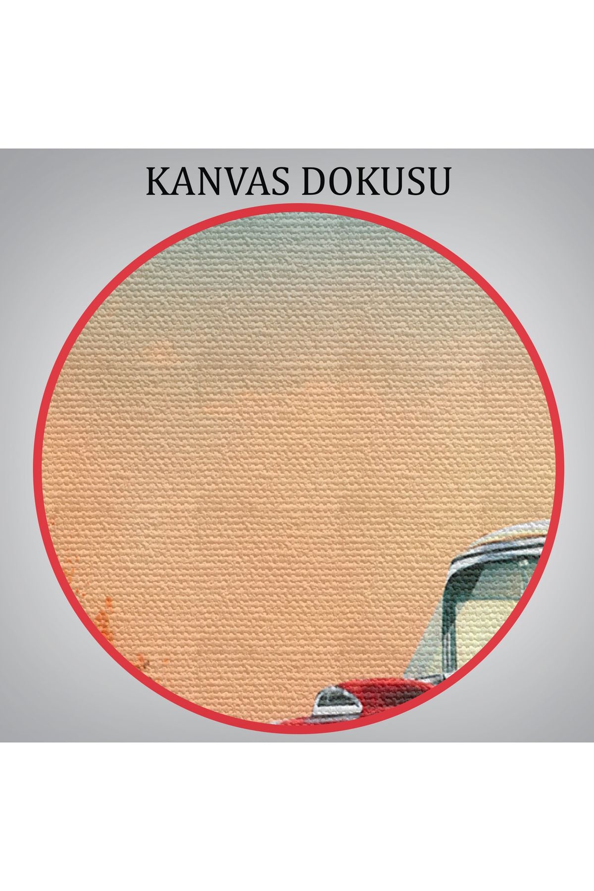 Kırmızı Klasik Araba Tablosu-6611