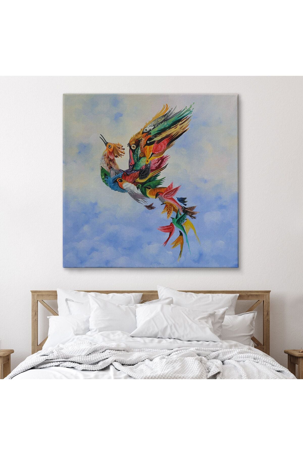 Renkli Simurg Kuşu Anka Kuşu Kanvas Tablo-5326