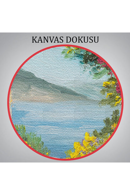 Yaz Manzarası Yağlıboya Görünüm Dekoratif Kanvas Duvar Tablosu-3476