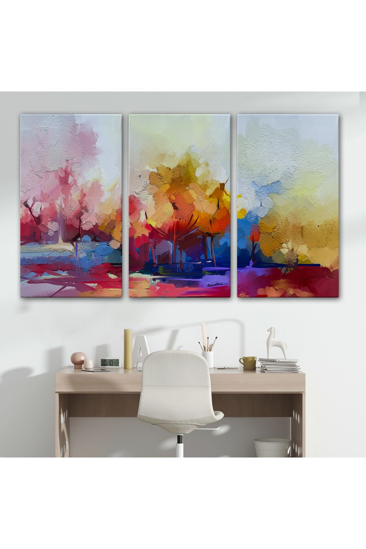 Fırça Darbeli Soyut Modern Sanat Yağlıboya Görünüm Kanvas Tablo-3652