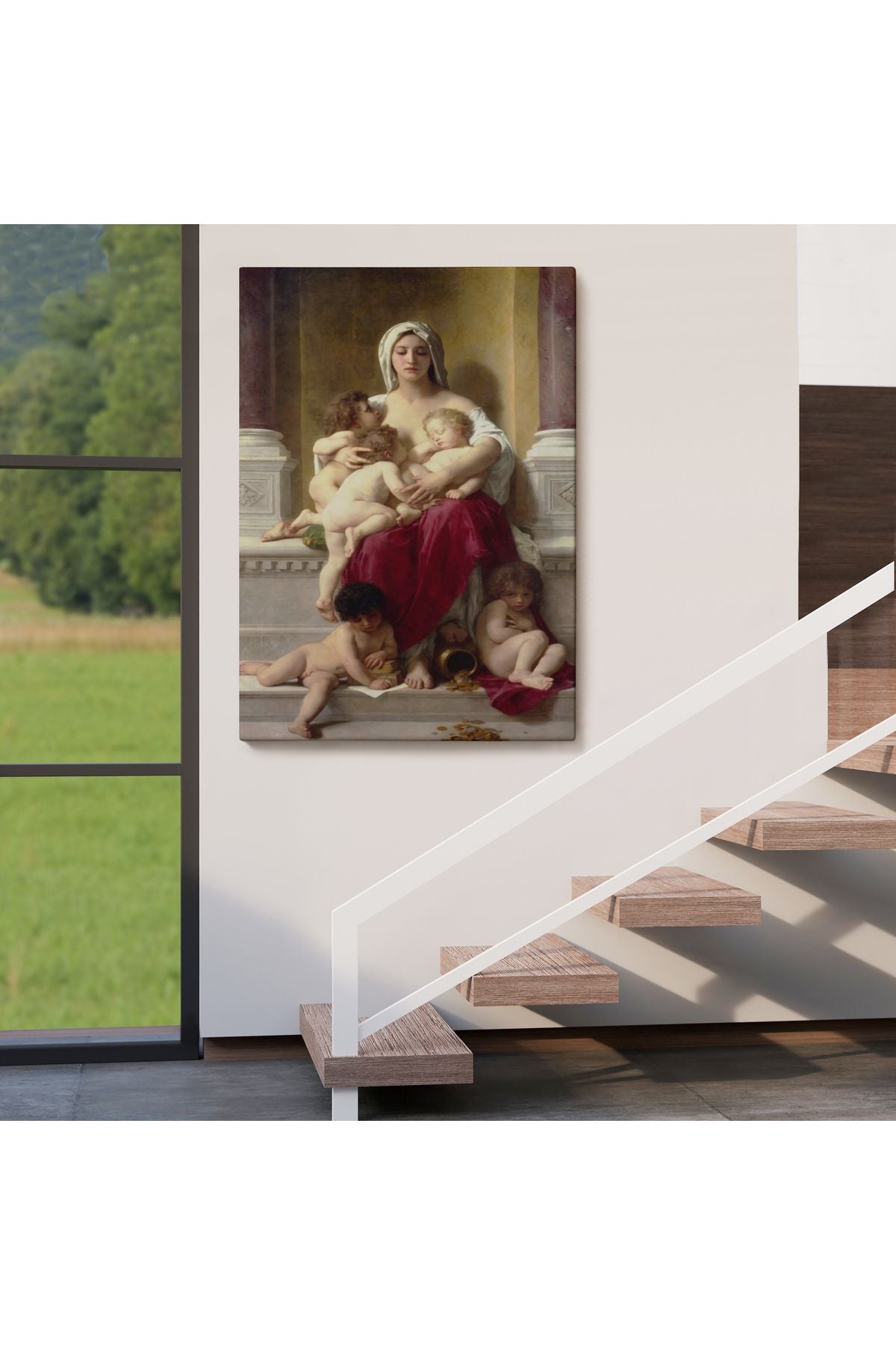 Yetiştirme Yurdundaki Kadın ve Çocuklar Duvar Tablosu William-Adolphe Bouguereau-6147