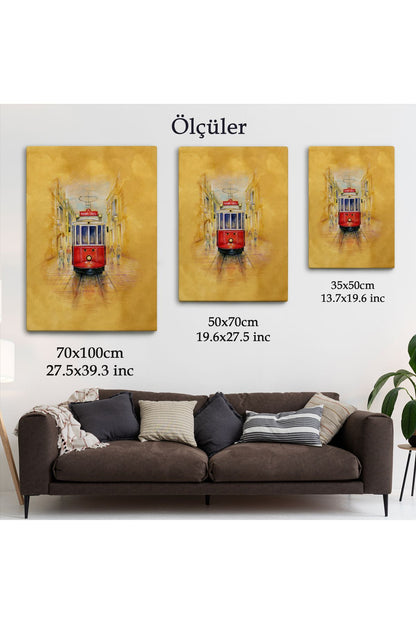 DB HG İstiklal Caddesi ve Tarihi Tranvay Duvar Tablosu-5987