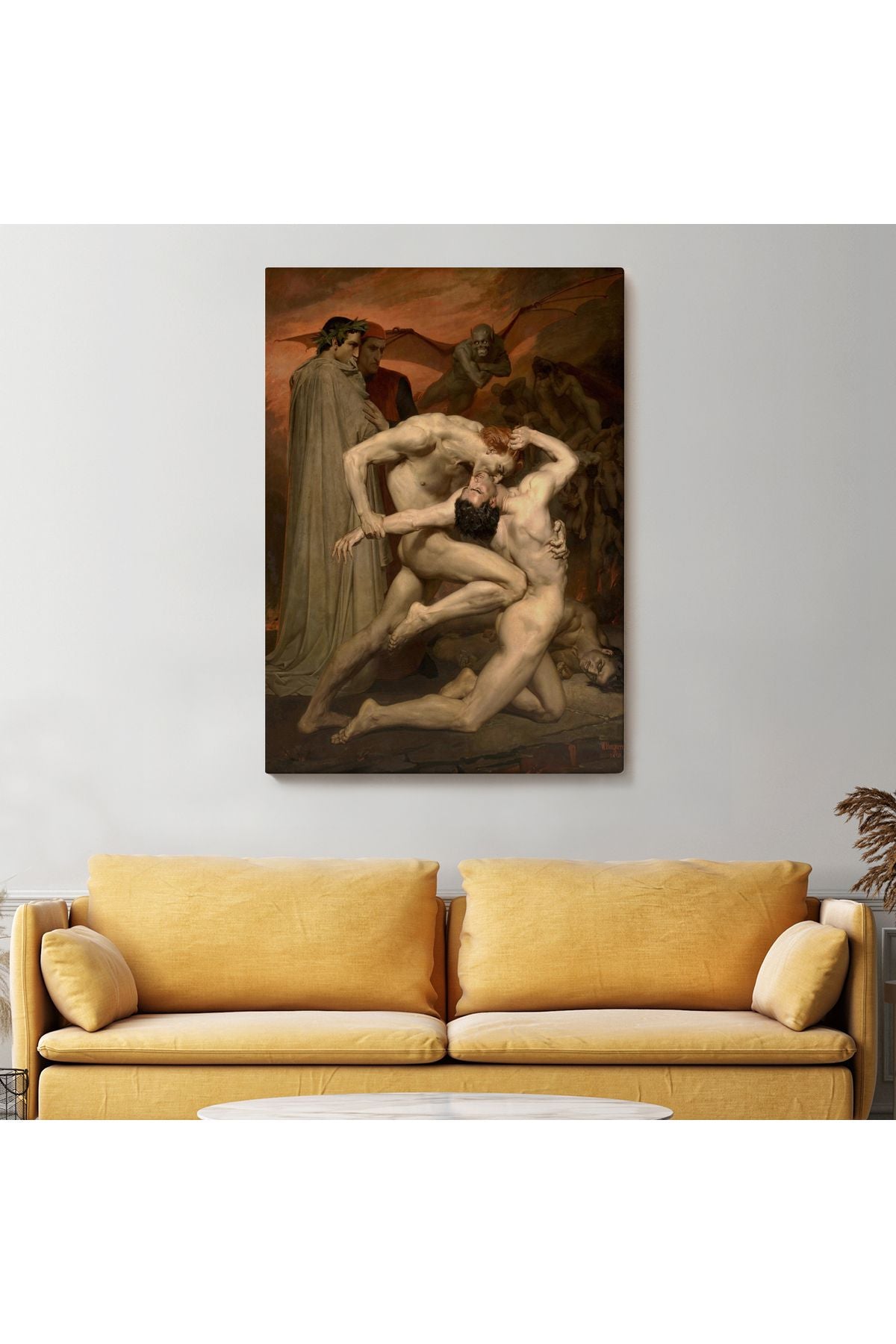 Dante ve Virgil Cehennemde William Adolphe Bouguereau Klasik Kanvas Tablo-5265
