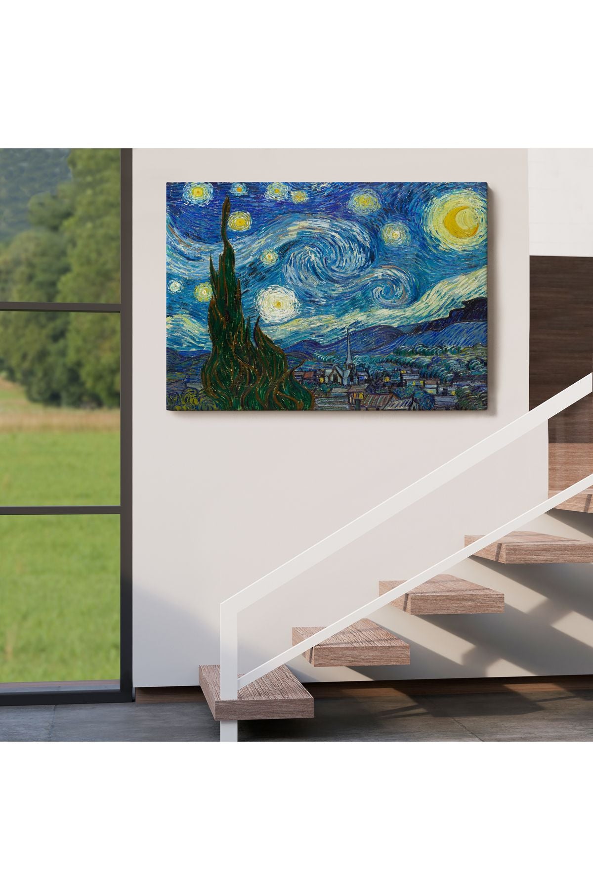 Özel Tasarım, Dekortif  BaskıVincent Van Gogh, Yıldızlı Gece Kanvas Tablosu-5165