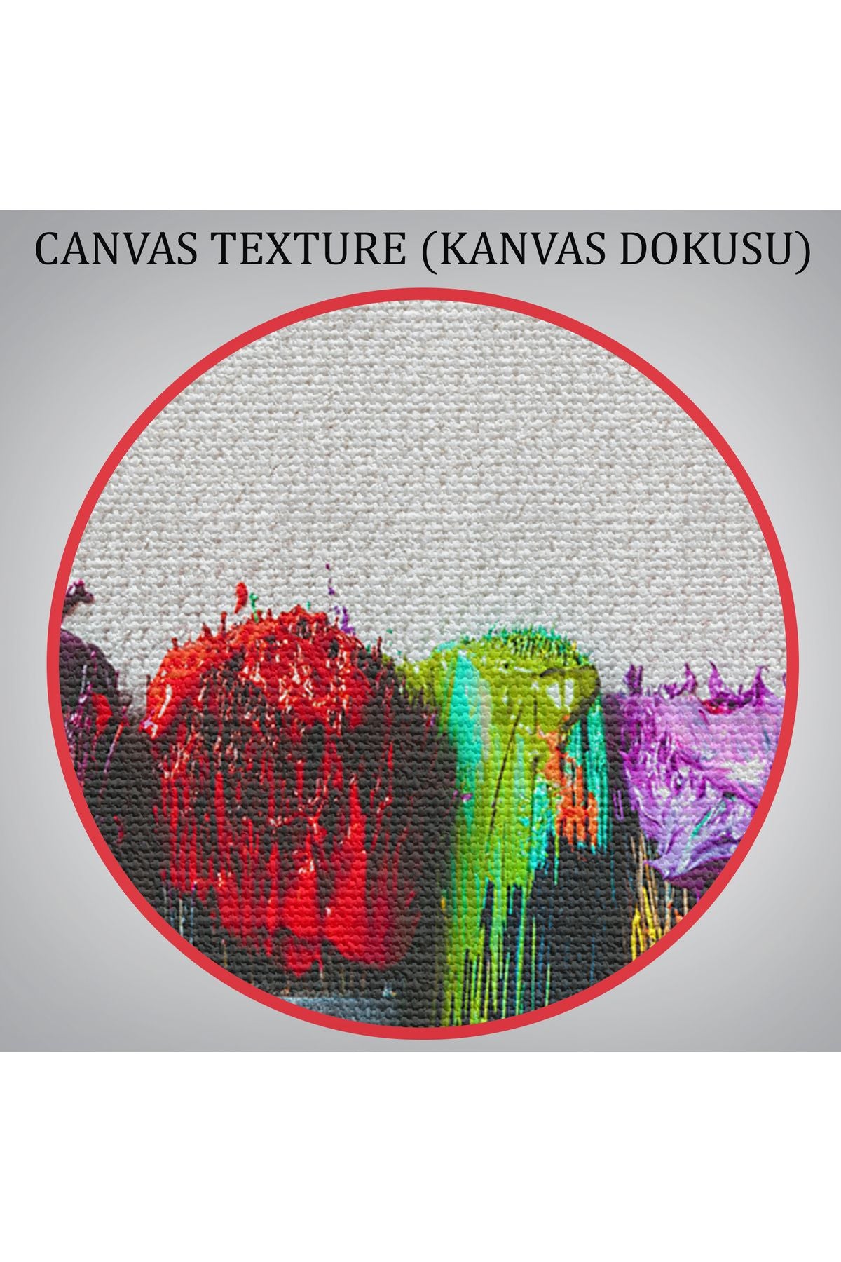 Sanatsal Tuval Üzerinde Renkli Yağlı Boya Sanatçı Fırçaları Tablo-1199