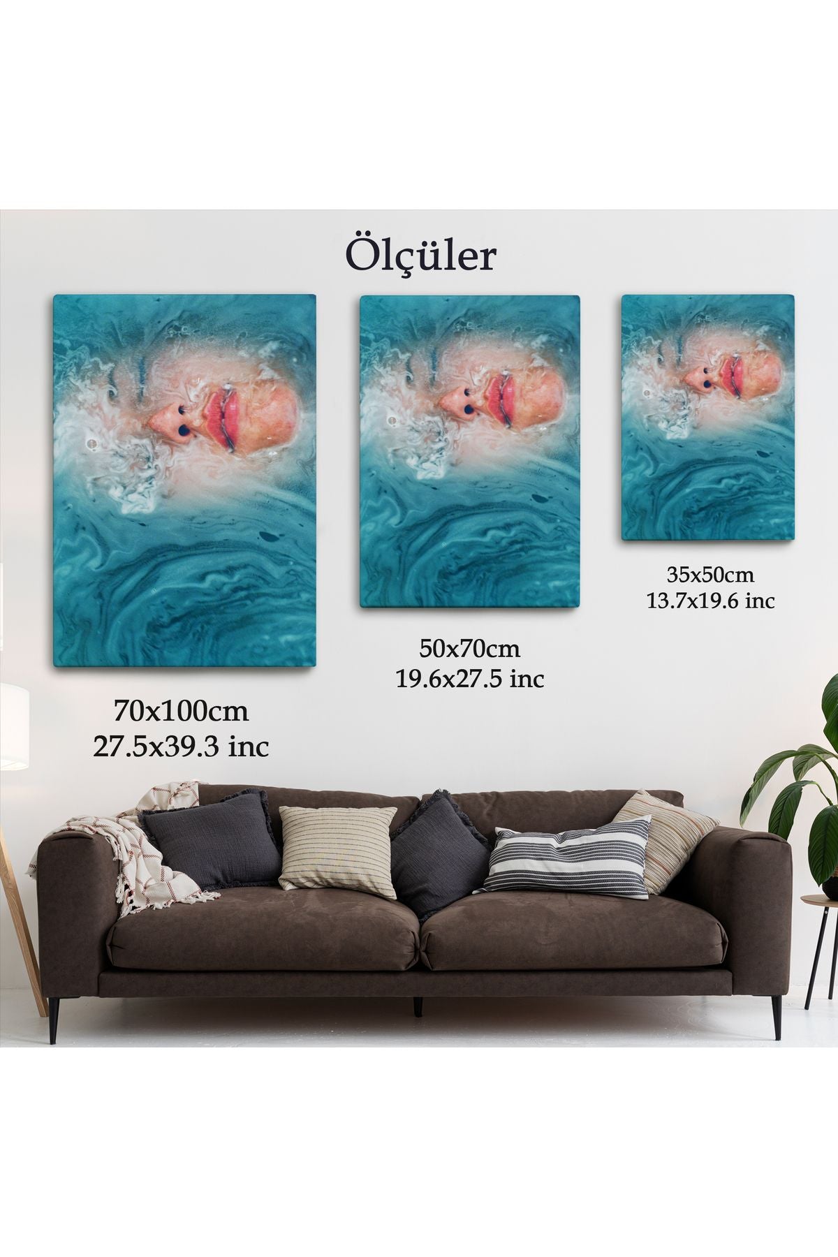 Su Altındaki Kadın Dekoratif Duvar Tablosu-6202