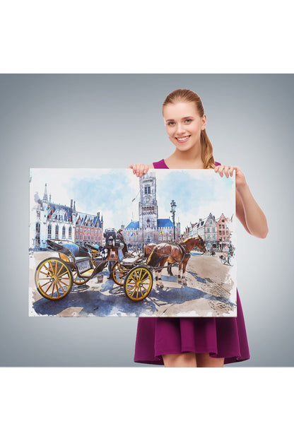 Kanvas, Duvar Tablosu, Dekoratif, Belçika Brugge Tarihi Kasaba 3512 EGKNV