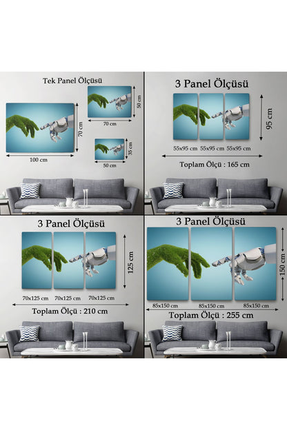 Doğa Ve Teknoloji Soyut Dekoratif Kanvas Duvar Tablosu-3588