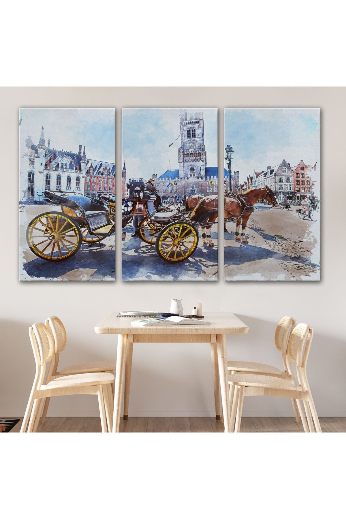 Kanvas, Duvar Tablosu, Dekoratif, Belçika Brugge Tarihi Kasaba 3512 EGKNV