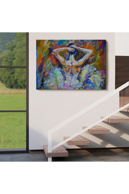 OZ Balerin Kız Yağlıboya Görünüm Dekoratif Kanvas Duvar Tablosu-3612