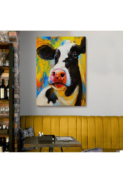 arg001 seri Modern Sanat İnek Portresi Dekoratif Kanvas Duvar Tablo-5936