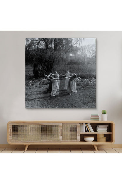 arg001 seri Vintage Kadınlar Dans Ediyor Kanvas Tablo, Gotik Ev Dekorasyonu, Ritüel Daire Dansı-5334